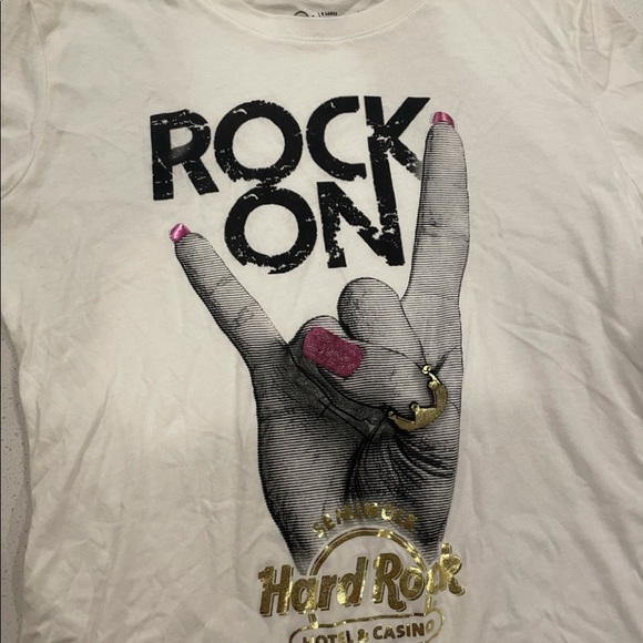 2 Women’s Hard Rock Vneck.  NWOT Size XL, but fitted. Bonus shirt thrown in. - Picture 2 of 2